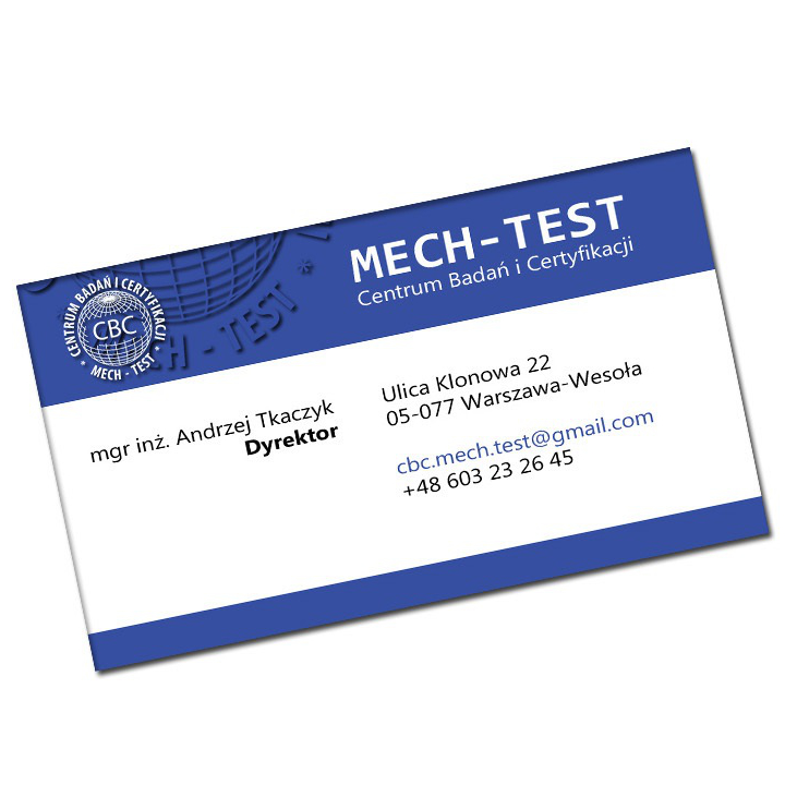 CBC Mech-Test papier wizytowka